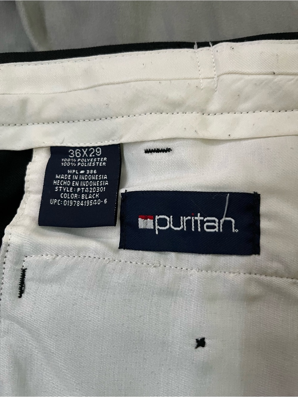 Puritan Men's Black Dress Pants - Navy Label